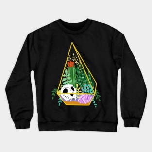 Pastel Goth Terrarium, Crystals, Skull & Succulents Crewneck Sweatshirt